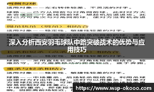 深入分析西安羽毛球队中路突破战术的优势与应用技巧
